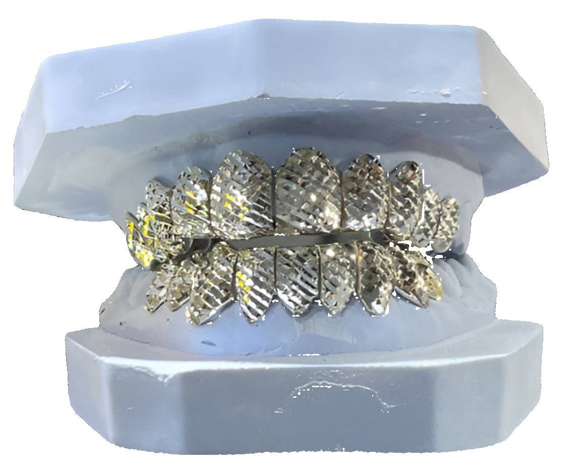 Silver Diamond Cut Grillz