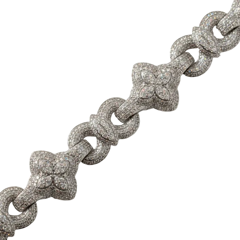 Infinity Linked Diamond Flower Bracelet