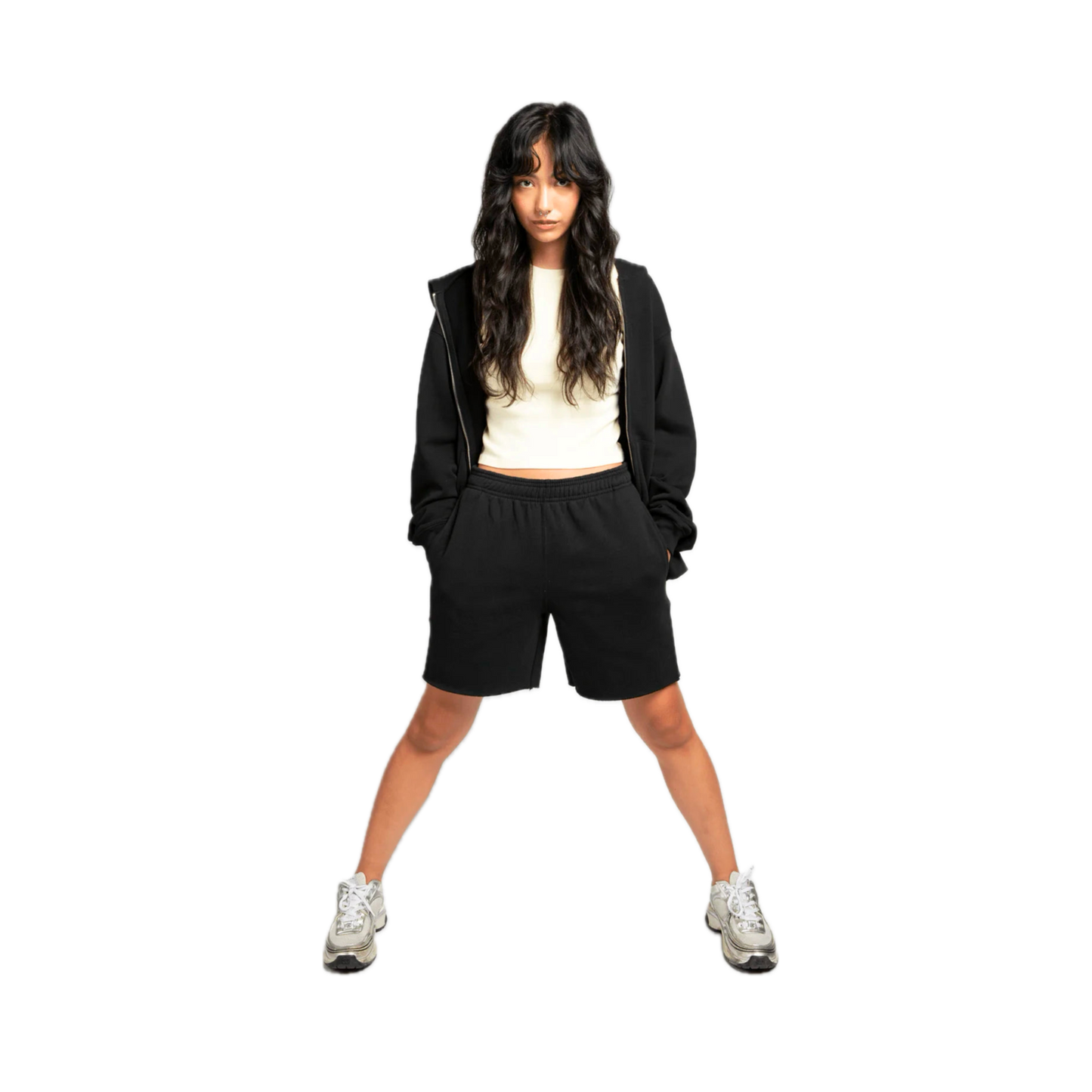 Women’s Distressed Fleece Shorts
