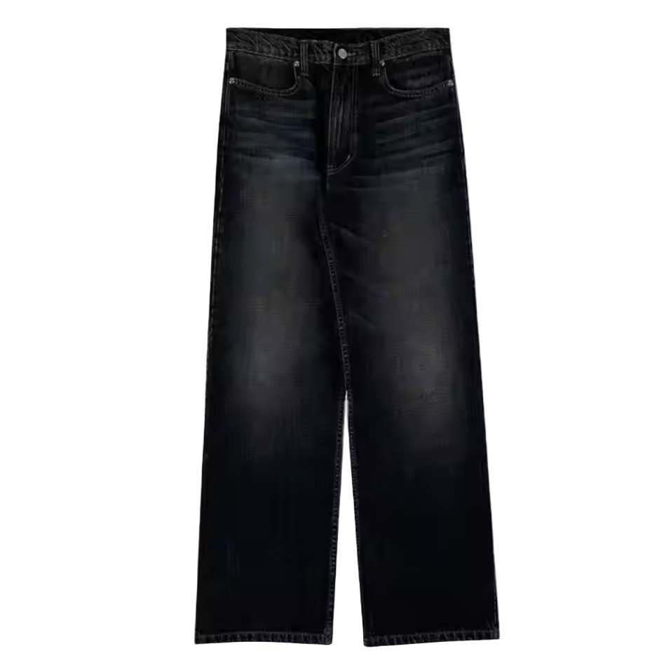 Black Washed Baggy Jeans
