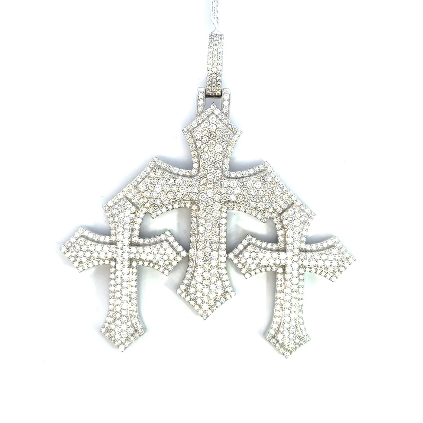 Triple Diamond Cross Pendant