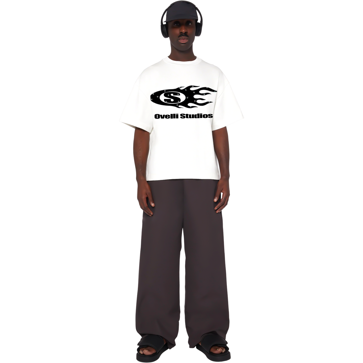 OS Flame Logo Tee With Rhinestones