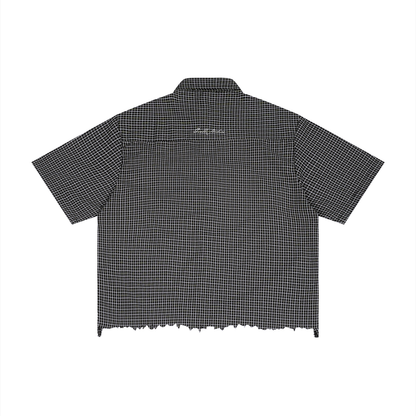 Distressed Plaid Boxy Shirt