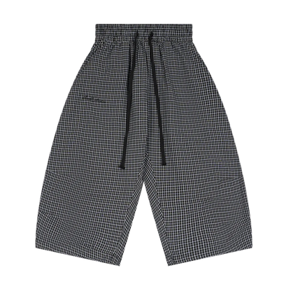 Plaid Loose Capri Shorts