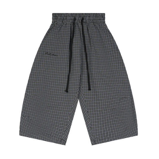 Plaid Loose Capri Shorts