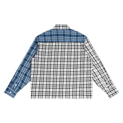 OV Plaid Color Block Shirt
