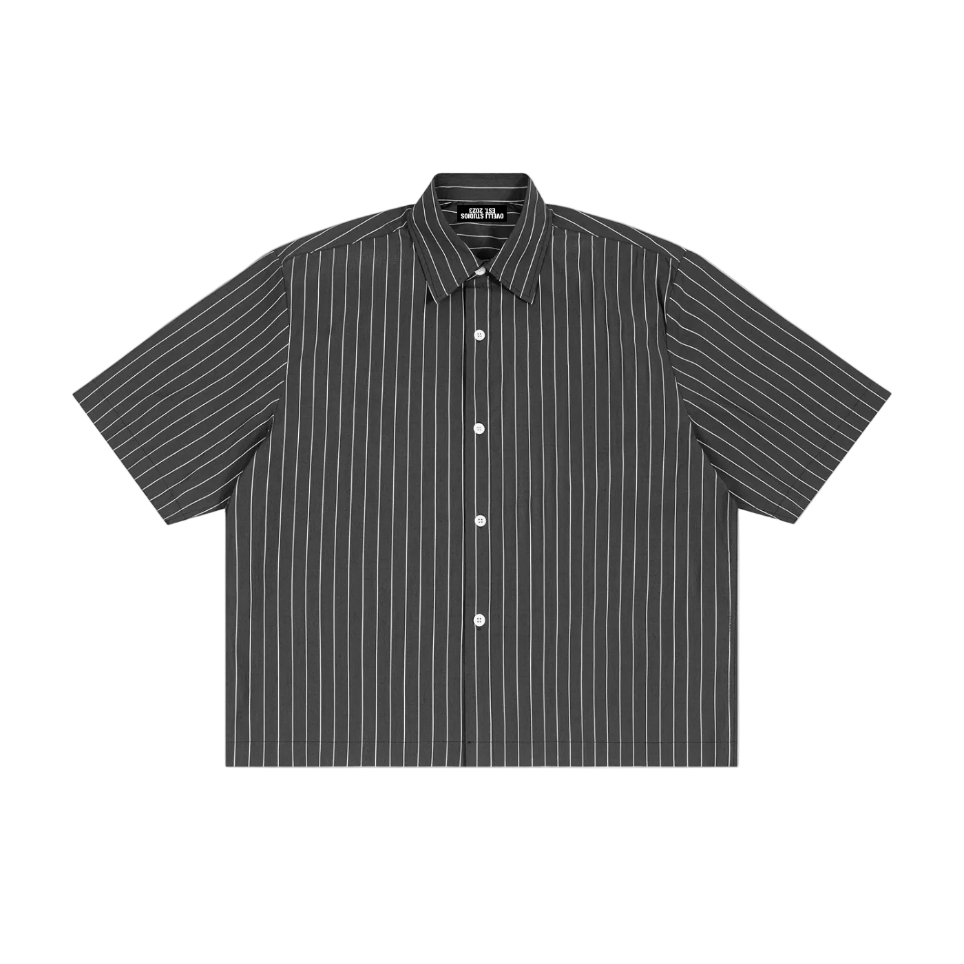 Striped Boxy Button-Up Shirt