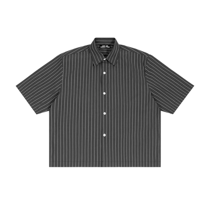 Striped Boxy Button-Up Shirt