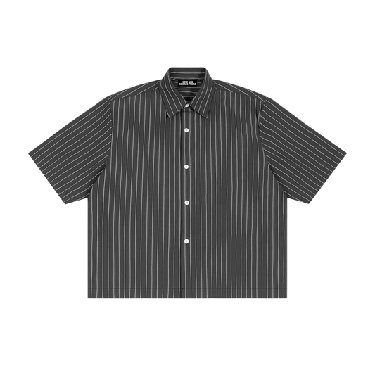 Striped Boxy Button-Up Shirt