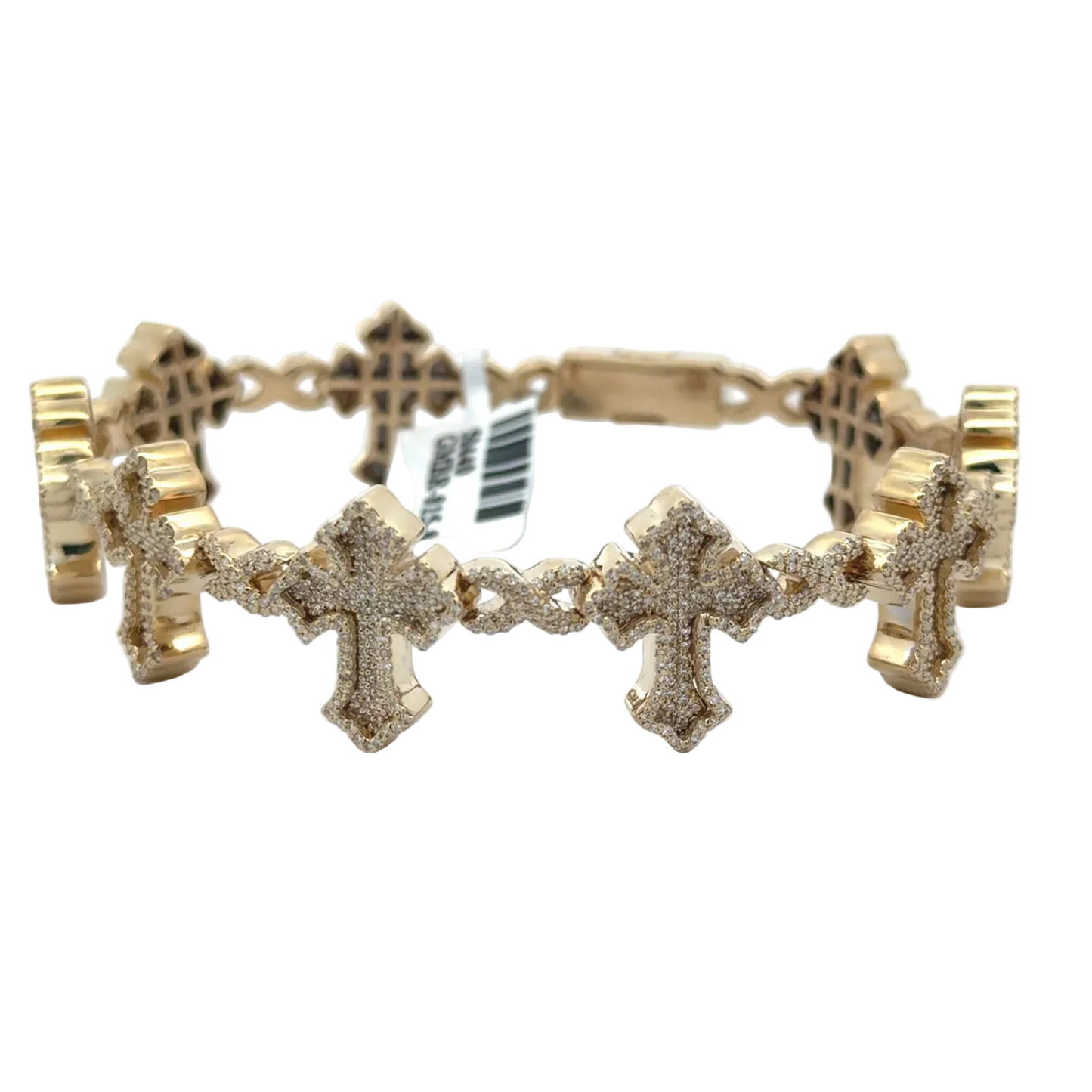 Infinity Link Diamond Cross Bracelet