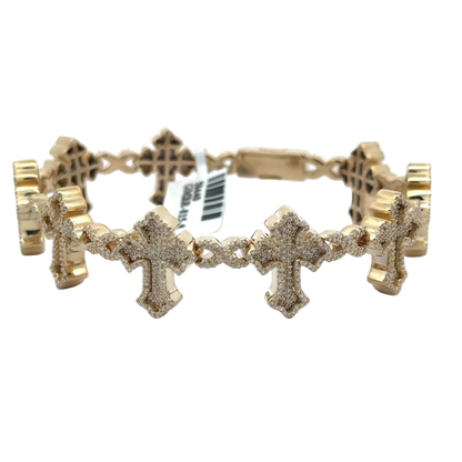 Infinity Link Diamond Cross Bracelet