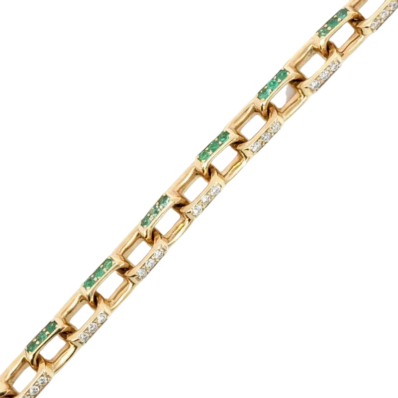 OV Diamond w/ Emeralds Bracelet