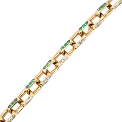 OV Diamond w/ Emeralds Bracelet
