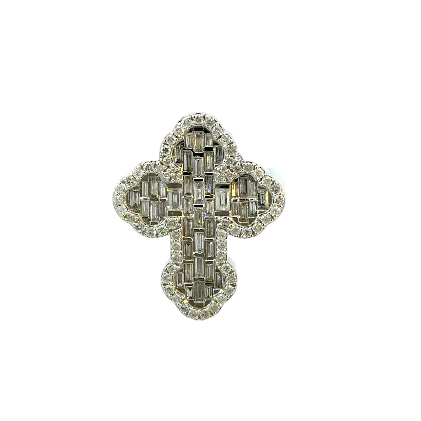 Baguette Diamond Cross Ring