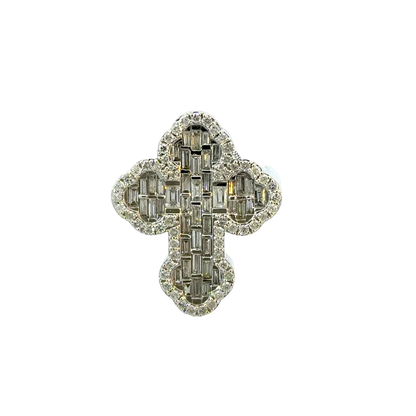 Baguette Diamond Cross Ring