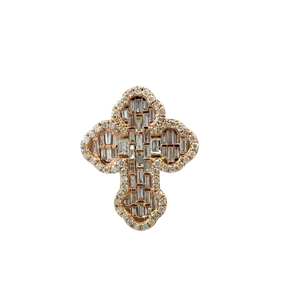 Baguette Diamond Cross Ring