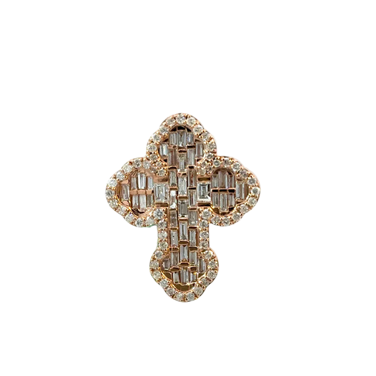 Baguette Diamond Cross Ring