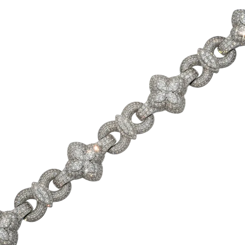 Infinity Linked Diamond Flower Bracelet