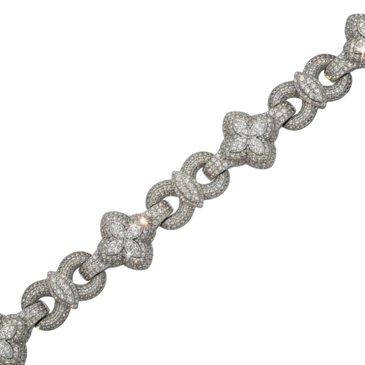 Infinity Linked Diamond Flower Bracelet