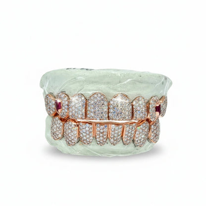 OV Natural Diamond Grillz w/ Accent Fangs