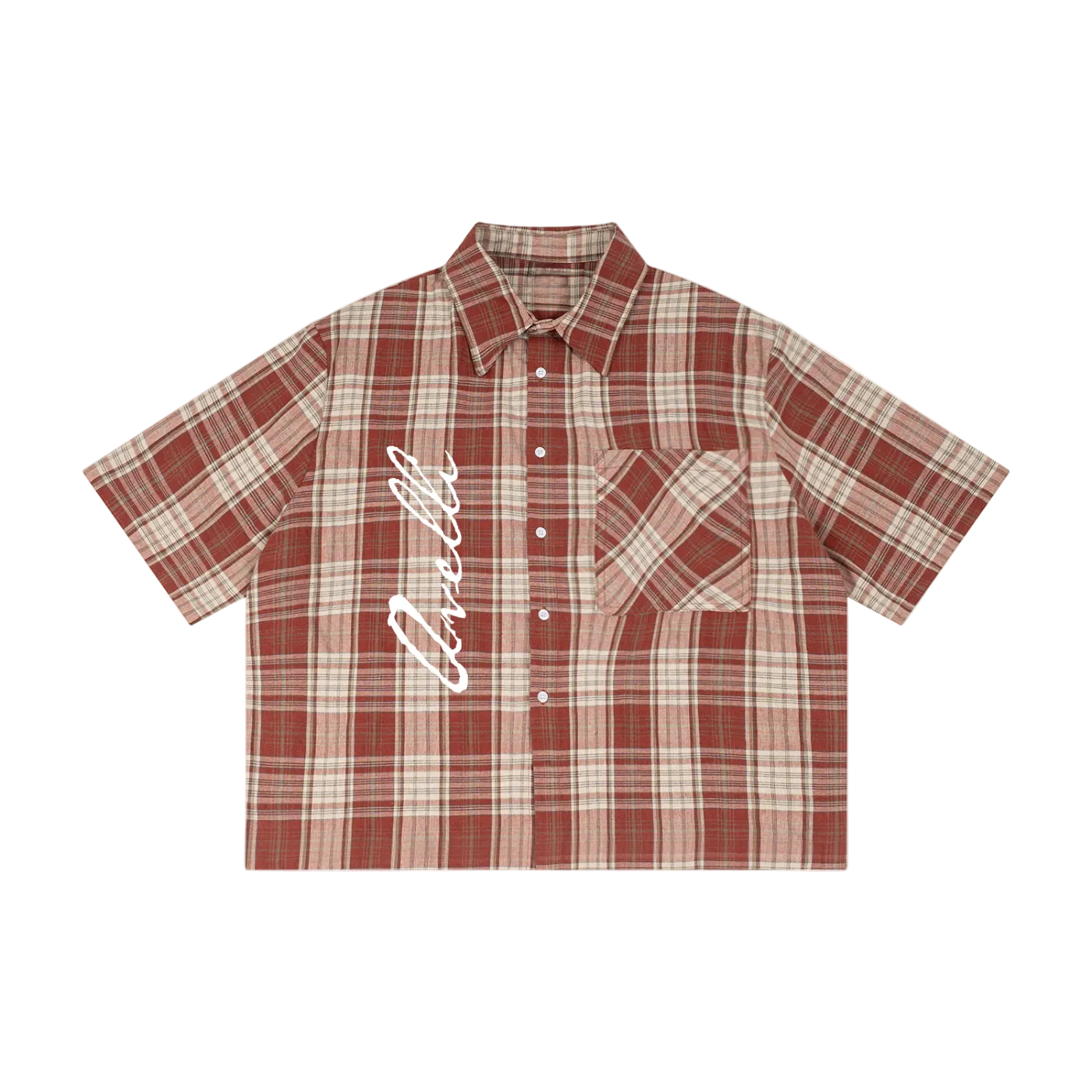 Unisex Plaid Boxy Short Sleeve Shirt