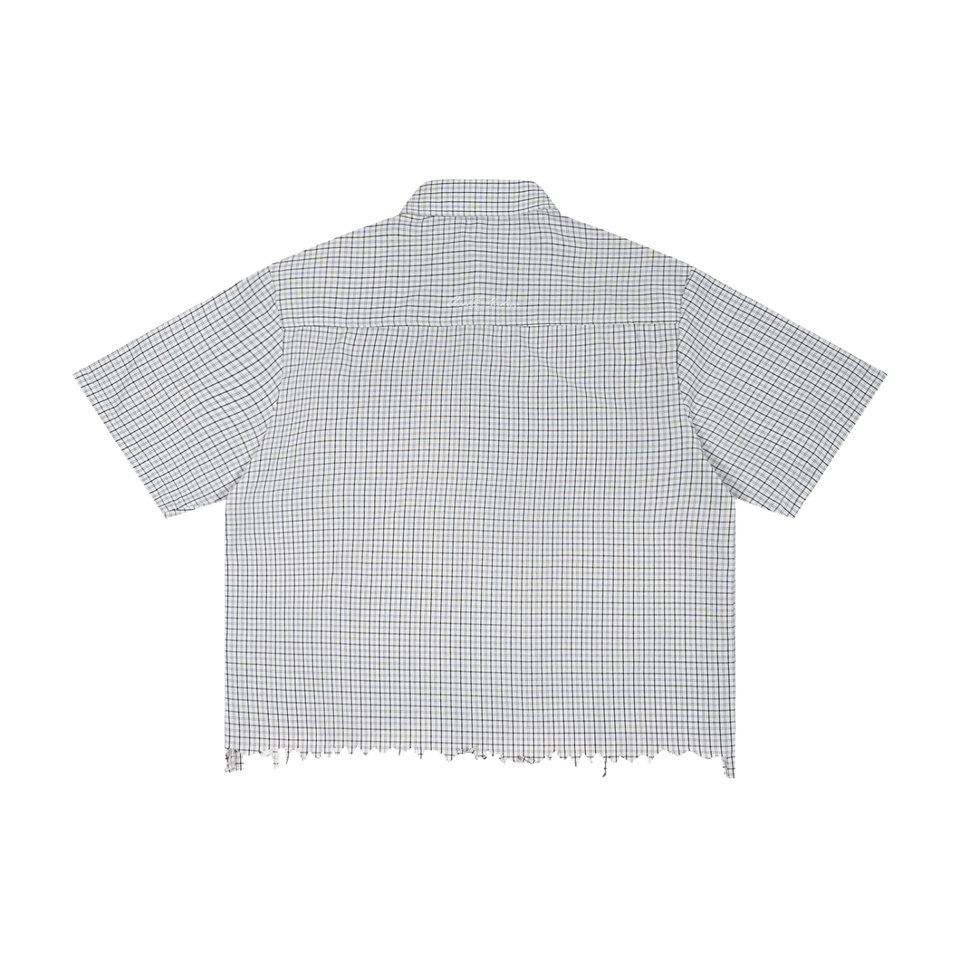 Distressed Plaid Boxy Shirt