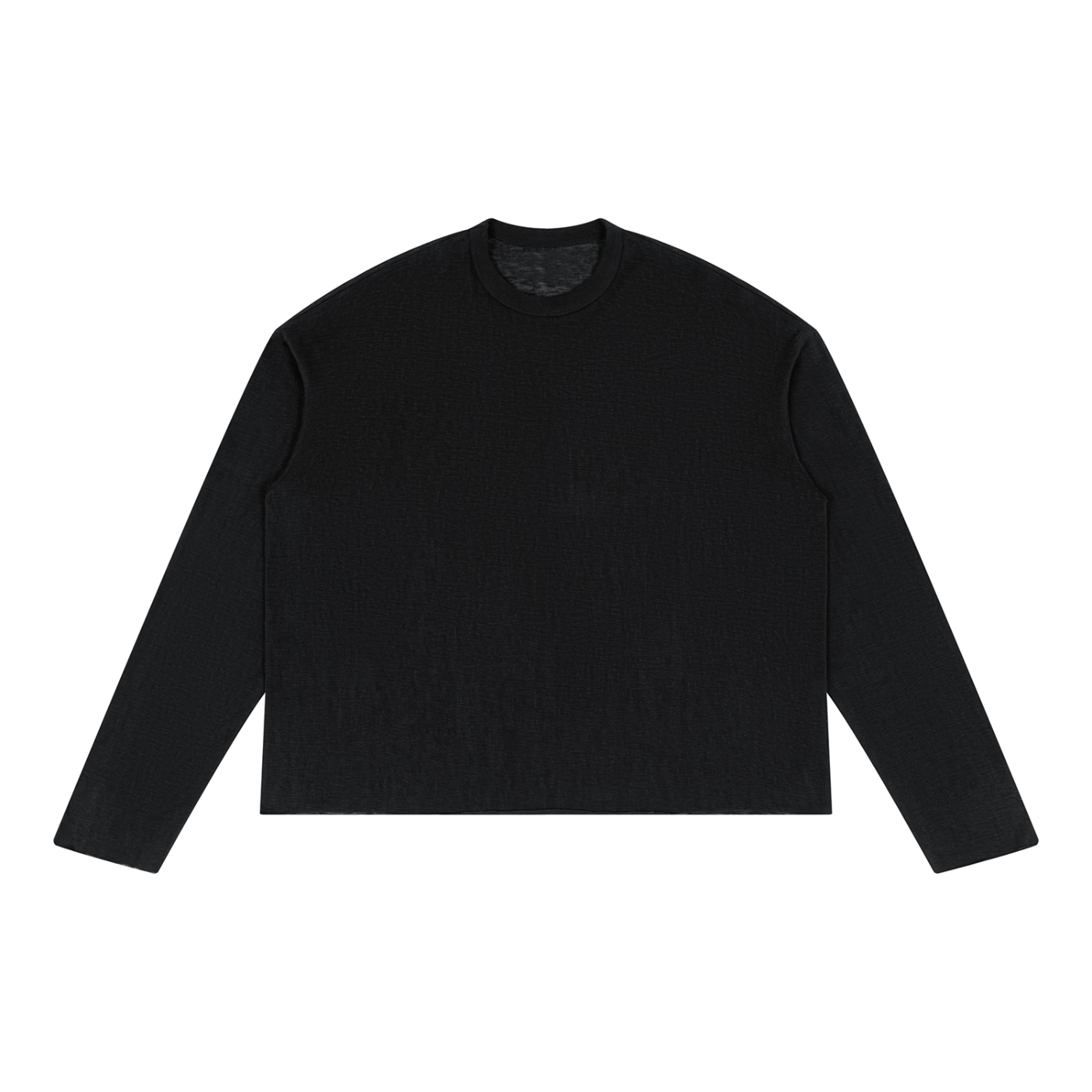Sheer Raw Edge Long Sleeve T-Shirt