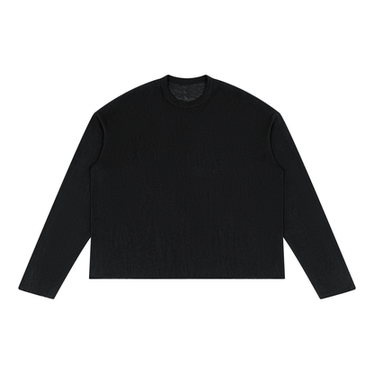 Sheer Raw Edge Long Sleeve T-Shirt