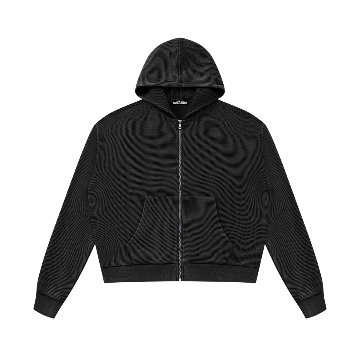 OV Mineral Wash Boxy Waffle Hoodie