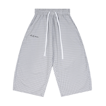Plaid Loose Capri Shorts