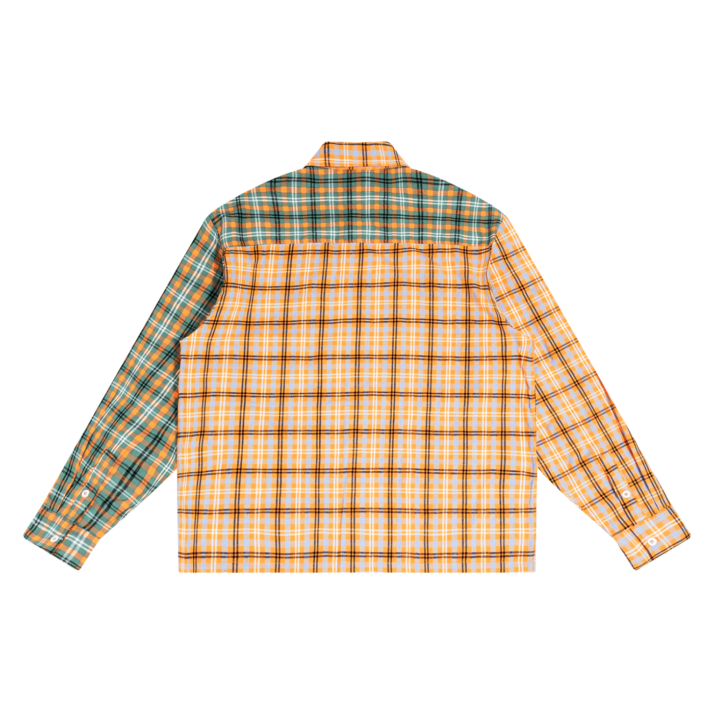 OV Plaid Color Block Shirt