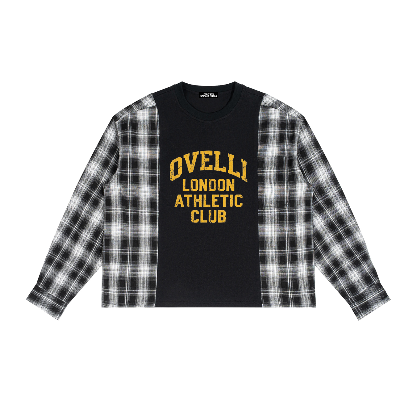 OV Plaid Panel Long Sleeve T-Shirt