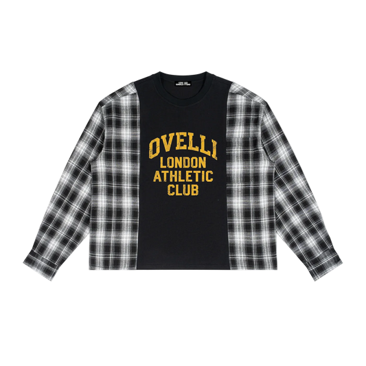 OV Plaid Panel Long Sleeve T-Shirt