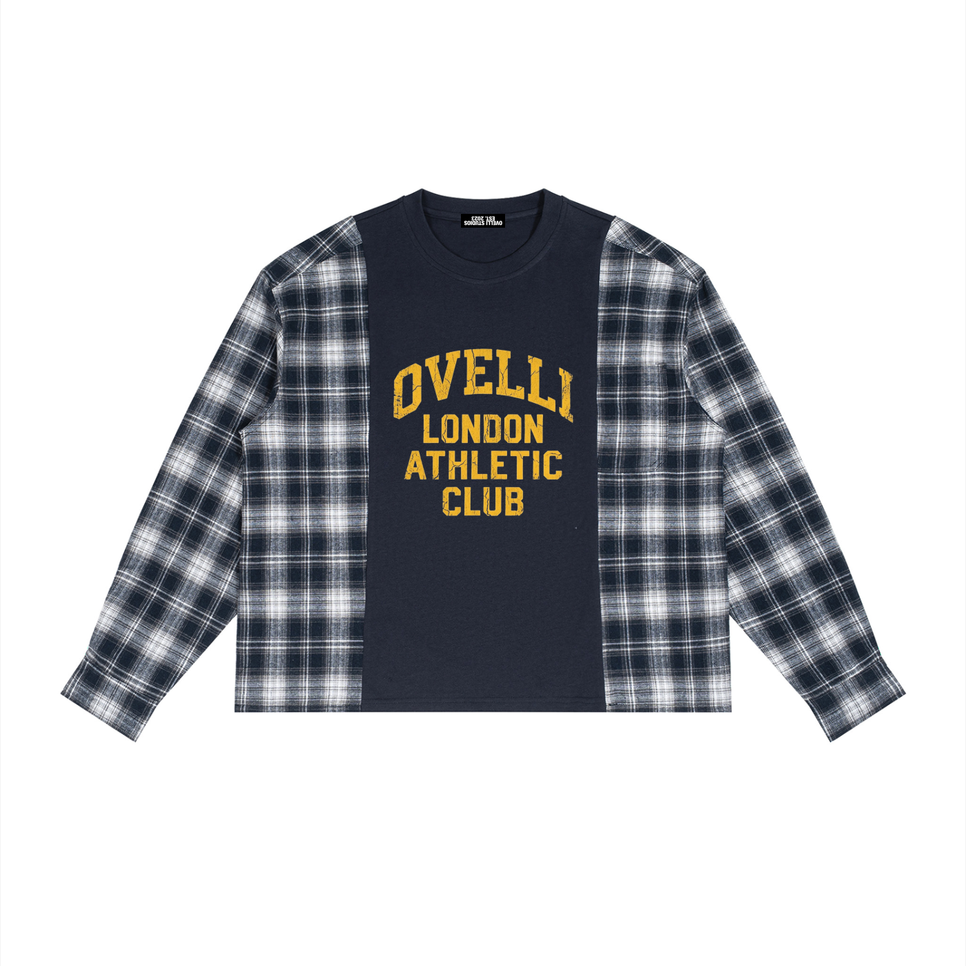 OV Plaid Panel Long Sleeve T-Shirt