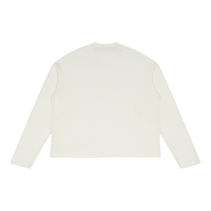 Sheer Raw Edge Long Sleeve T-Shirt