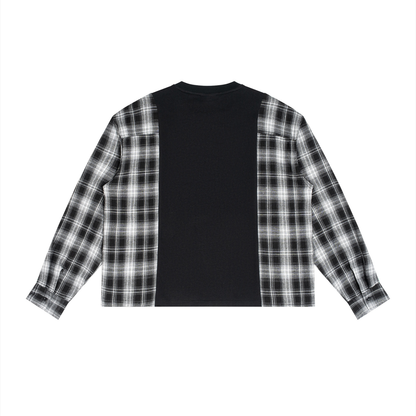 OV Plaid Panel Long Sleeve T-Shirt
