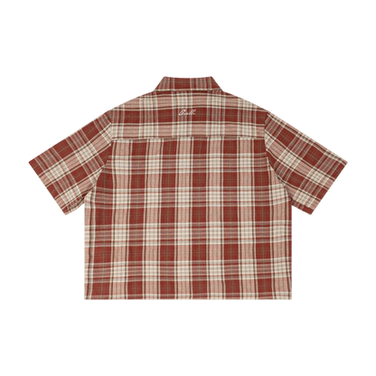 Unisex Plaid Boxy Short Sleeve Shirt