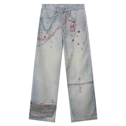 Graffiti Print Denim