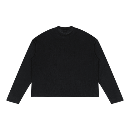 Sheer Raw Edge Long Sleeve T-Shirt