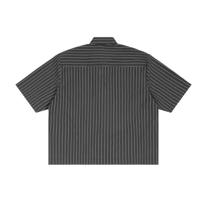 Striped Boxy Button-Up Shirt