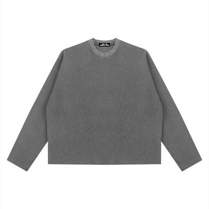 Ovelli Vintage Wash Boxy  Waffle Raw Edge T-Shirt