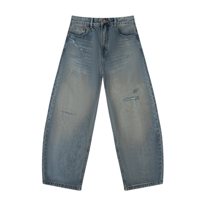 Men's Distressed Barrel Leg Jeans