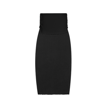 Dyed Washed Straight Hip-Hugging Slim Maxi Skirt