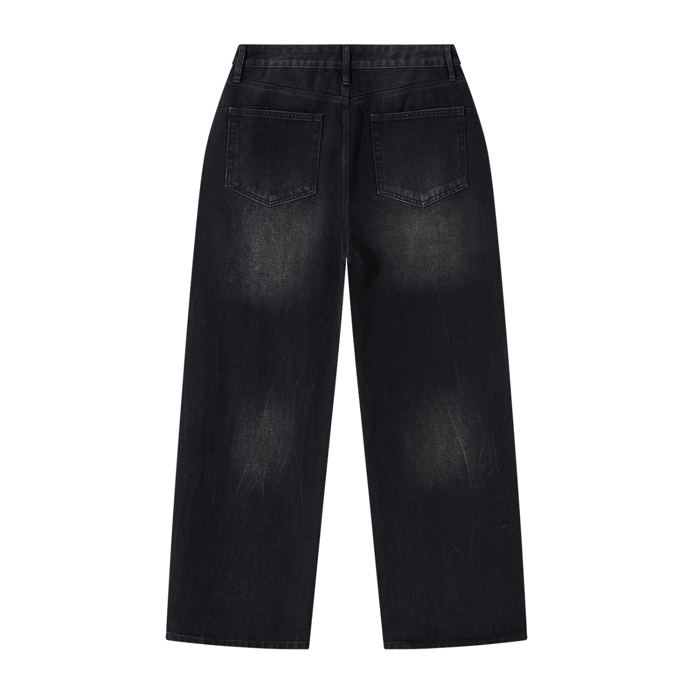 OV Black Vintage Wash Wide Leg Jeans