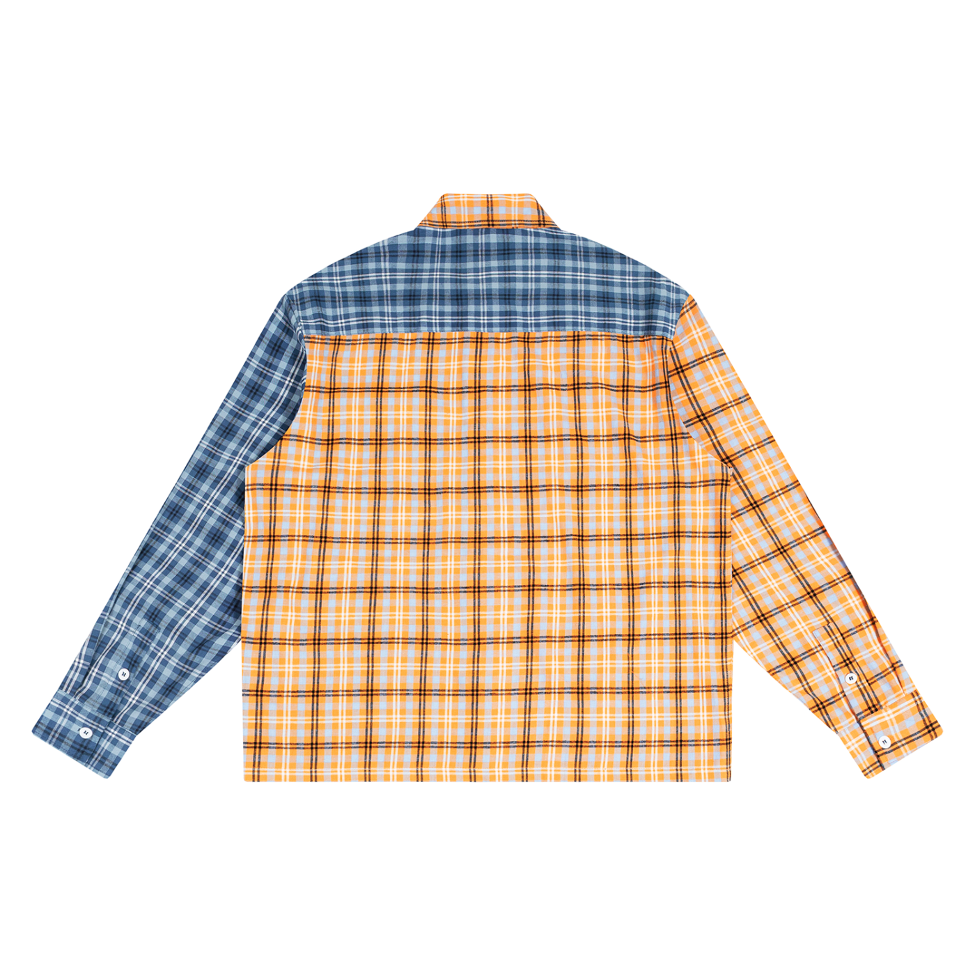 OV Plaid Color Block Shirt