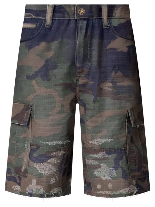 Frayed Camo Shorts