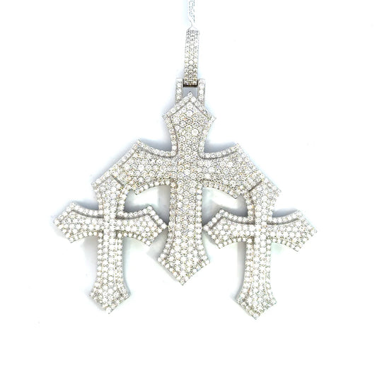 Triple Diamond Cross Pendant
