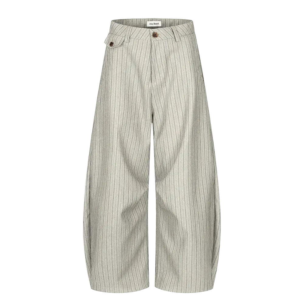 Striped Wide-Leg Trousers