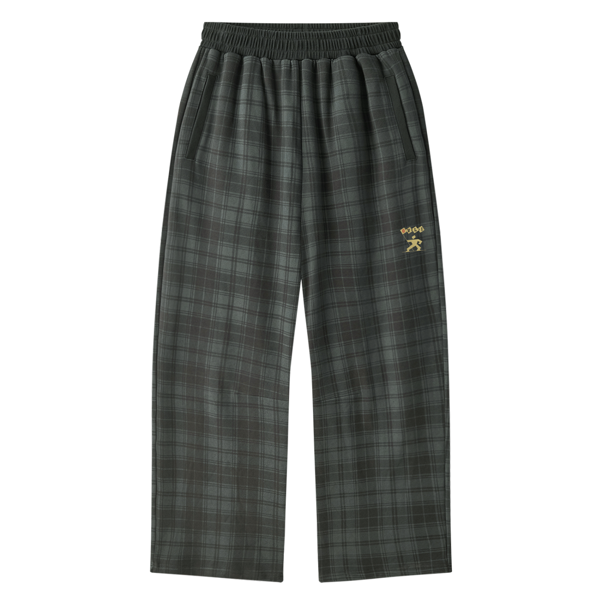 OV Plaid Straight Leg Pants