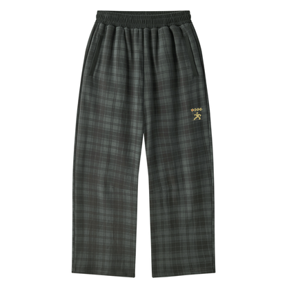 OV Plaid Straight Leg Pants